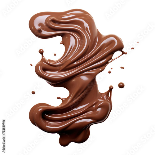 melting sweet chocolate splash in the air spiral