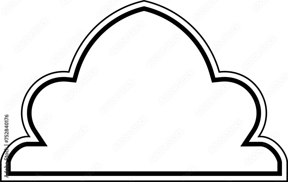 Islamic Dome Design double lines Outline Linear Black Stroke silhouettes Design pictogram symbol visual illustration Islamic Dome Design double lines Outline Linear Black Stroke silhouettes Design pictogram symbol visual illustration
