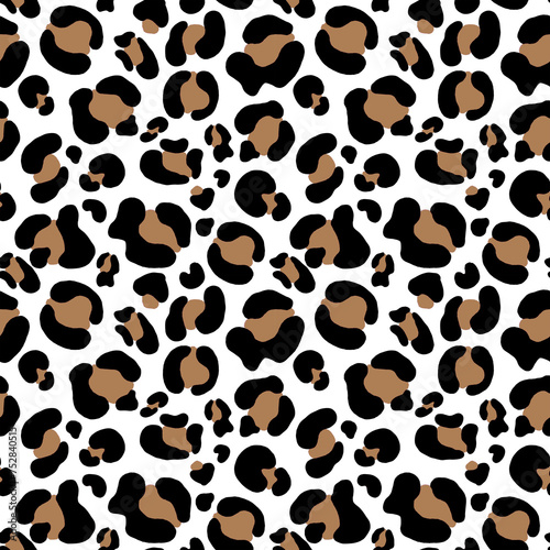 Stylish seamless leopard pattern on a white background for textiles, packaging, decor and clothing