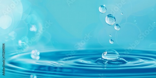 water drop on blue, world water day concept