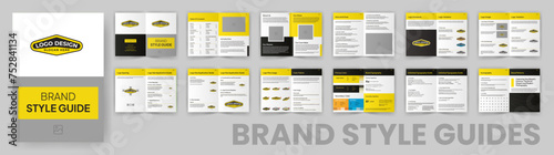 Brand Guidelines Template. Yellow Accent Brand Manual Book
