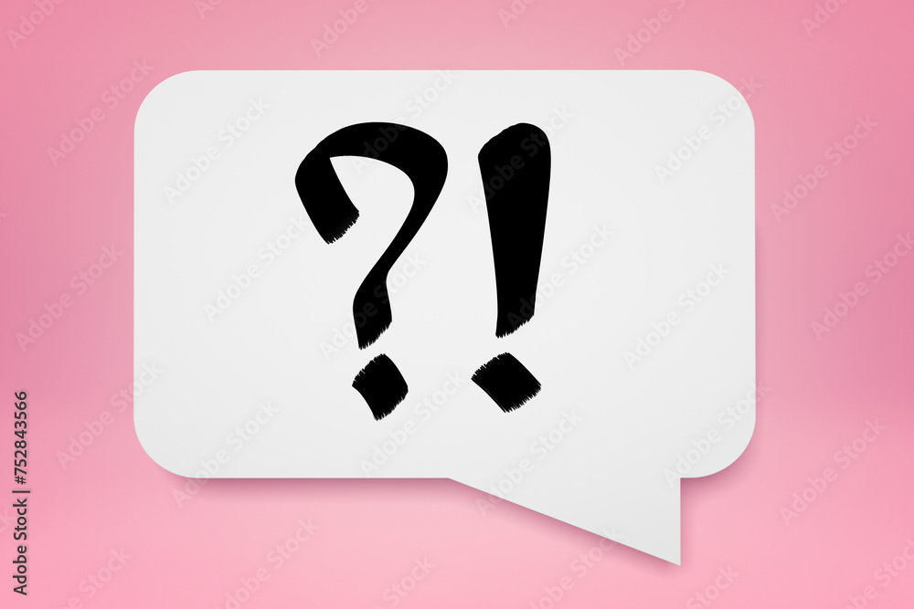 Question and exclamation marks in a speech bubble Question and exclamation marks in a speech bubble