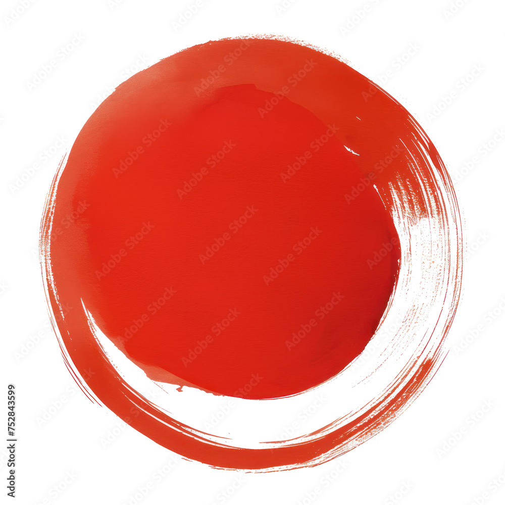 round red brush stroke isolated on transparent background Stock ...