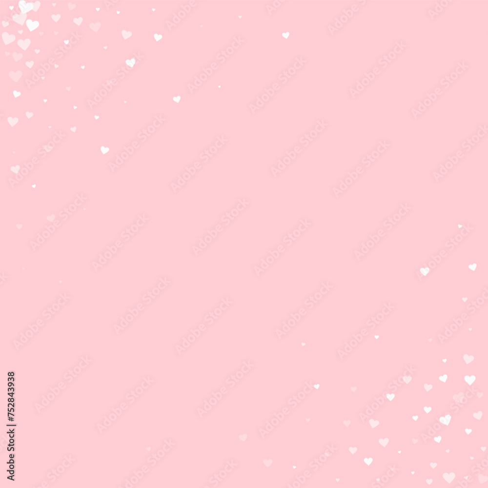 White hearts scattered on pink background. White hearts scattered on pink background.