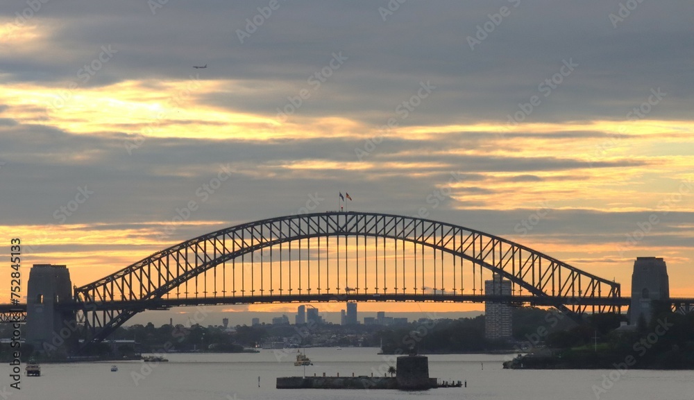 city harbour bridge at sunset city harbour bridge at sunset