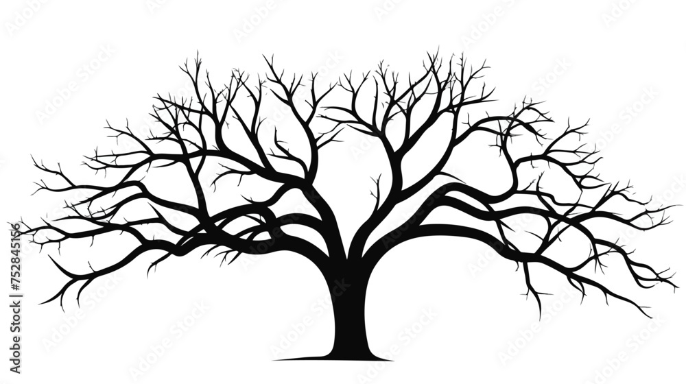 Silhouette of a bare tree vector illustration
