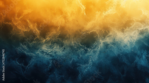 infinite ascension, digital background, yellow and dark blue gradient, soft light photo