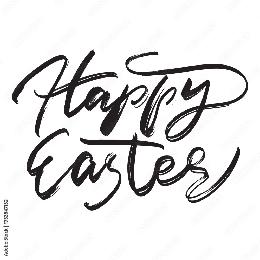 Happy Easter Hand drawn Lettering Design. Easter Greeting Card Handwritten Element. Modern Brush Calligraphy Sign Happy Easter Hand drawn Lettering Design. Easter Greeting Card Handwritten Element. Modern Brush Calligraphy Sign
