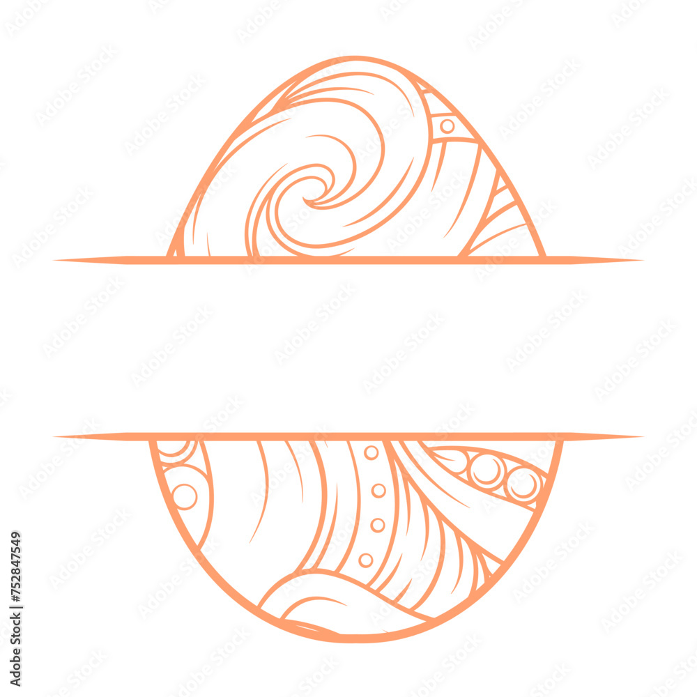 Intricate easter egg mandala split monogram Intricate easter egg mandala split monogram