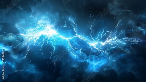 A dramatic image of a lightning flash against a dark background, suitable for banner designs. Represents a thunderstorm.