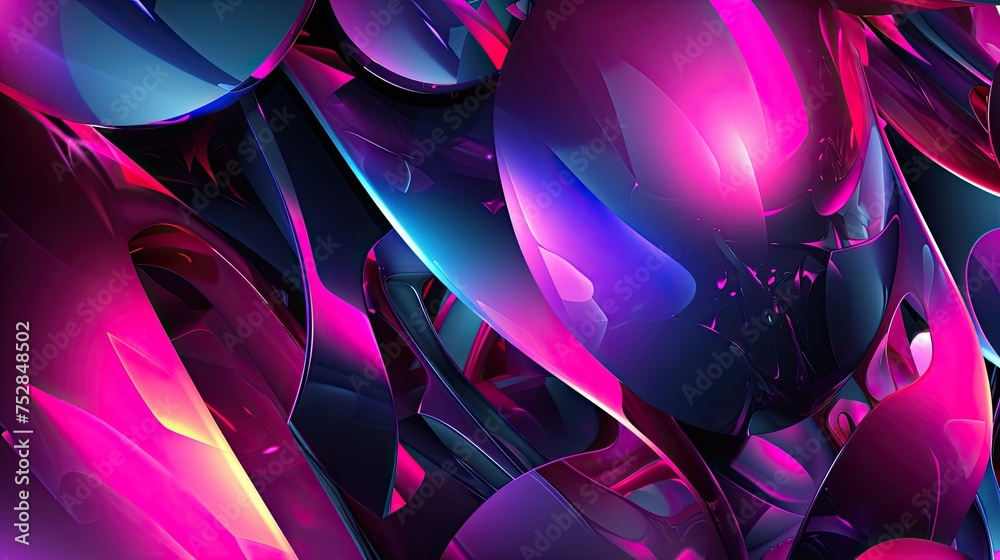 Obraz premium Holo abstract shapes. Translucent, hologram, futuristic, geometric, ethereal, mesmerizing, iridescent, captivating. Generated by AI