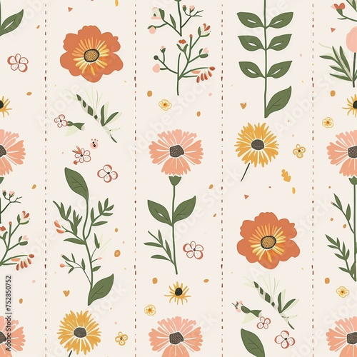 Seamless floral patterns in...