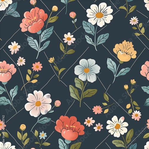 Seamless floral patterns in...