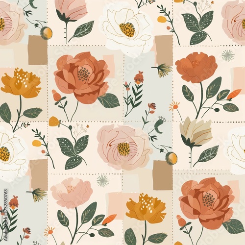Seamless floral patterns in...