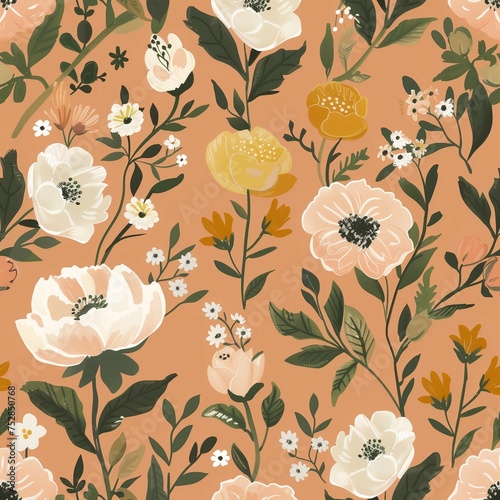 Seamless floral patterns in...