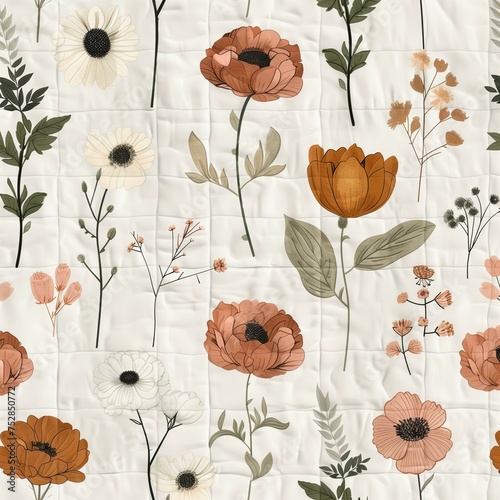 Seamless floral patterns in...