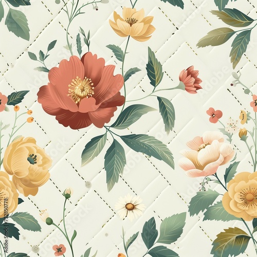 Seamless floral patterns in...