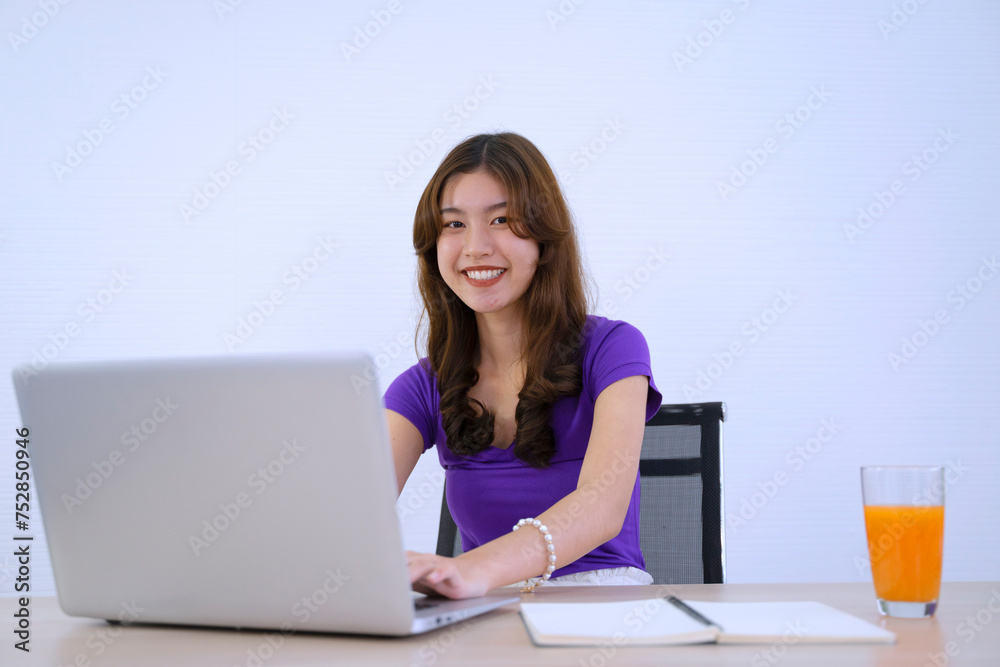 Young woman is remote working at home. Young woman is remote working at home.