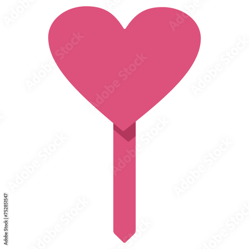 Pink heart cake topper vector cartoon illustration isolated on a white background.