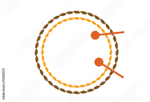 TOop view of a Tribal Drums. Editable Clip Art.
