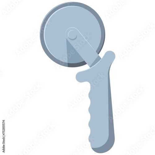 Pizza cutter vector cartoon illustration isolated on a white background.