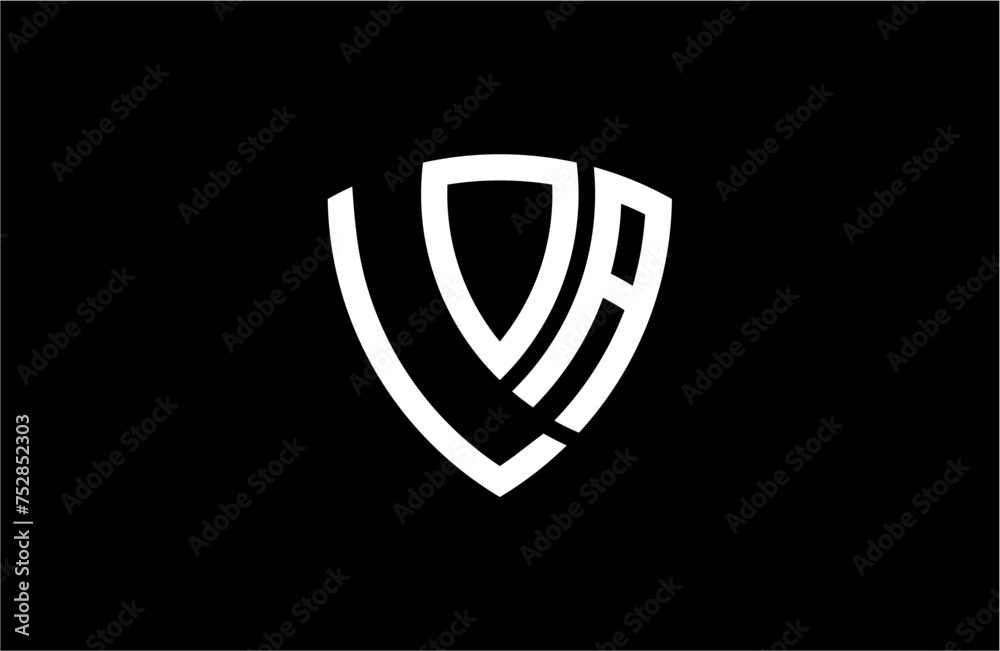 LOA creative letter shield logo design vector icon illustration LOA creative letter shield logo design vector icon illustration