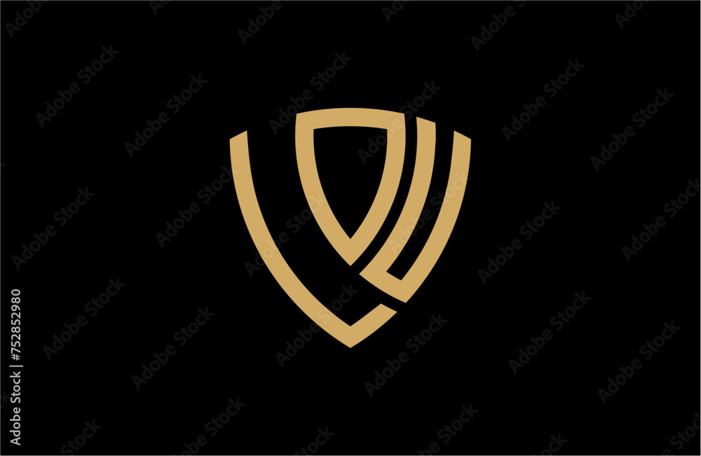 LOU creative letter shield logo design vector icon illustration LOU creative letter shield logo design vector icon illustration