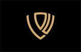 LOU creative letter shield logo design vector icon illustration