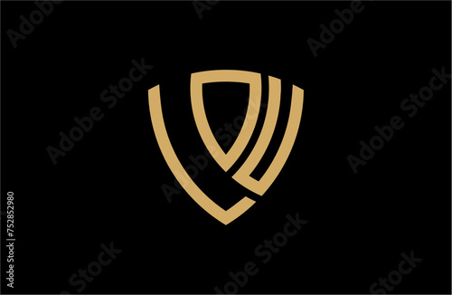 Free Download LOU creative letter shield logo design vector icon illustration - GFXLoad