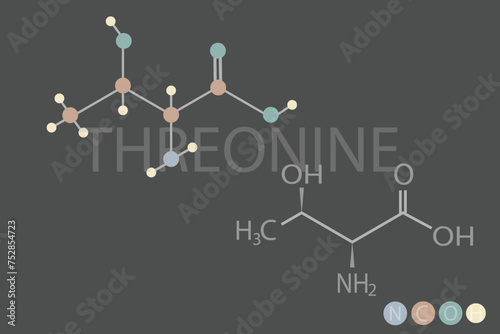 threonine molecular skeletal chemical formula