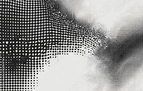 A black and white abstract pattern with small dots. 