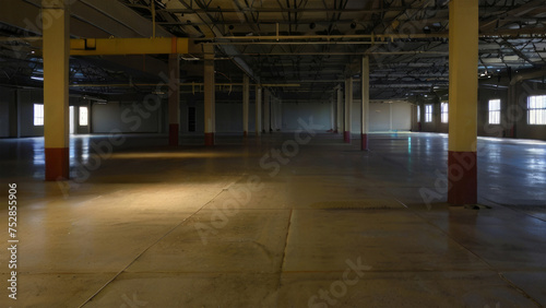 Abandoned industrial building interior, detail of corridor, industrial background