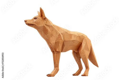 Wooden figurine of a dingo, crafted in the elegant 3D minimalist design of the Australian native animals collection photo