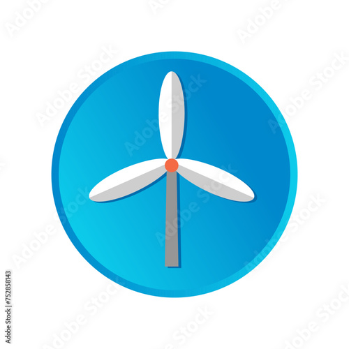 volumetric windmill icon, nature conservation, reasonable energy consumption
