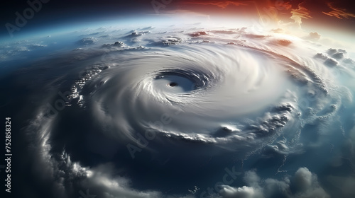 Cyclone hurricane seen from space