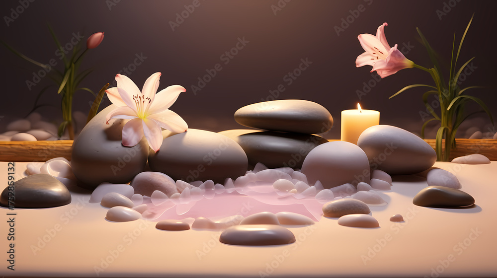 Zen background with flowers Zen background with flowers