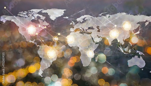 Obraz na płótnie world map,internet network concept w salonie
