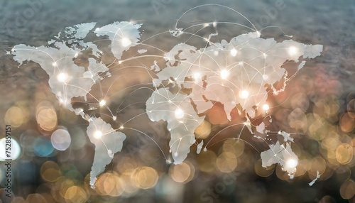 Obraz na płótnie world map,internet network concept w salonie