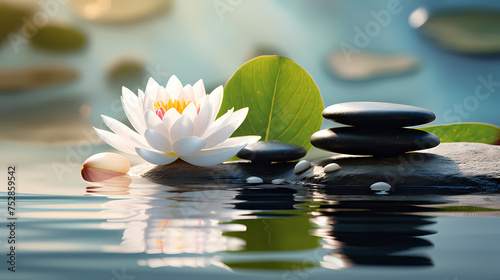 Zen background with flowers