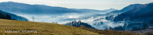 Fototapeta Naklejka Na Ścianę i Meble -  fog over the mountain valley
