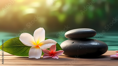 Zen background with flowers