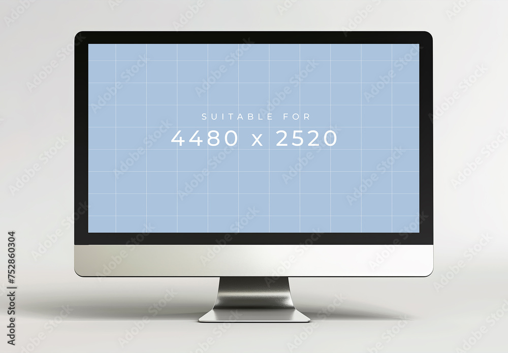 Simple Front View Computer Screen Mockup With Generative ai Stock ...