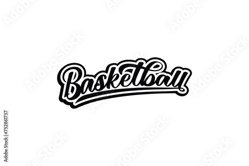 basketball lettering with beautiful script letters. This is suitable for basketball logos, t shirts, stickers, etc.