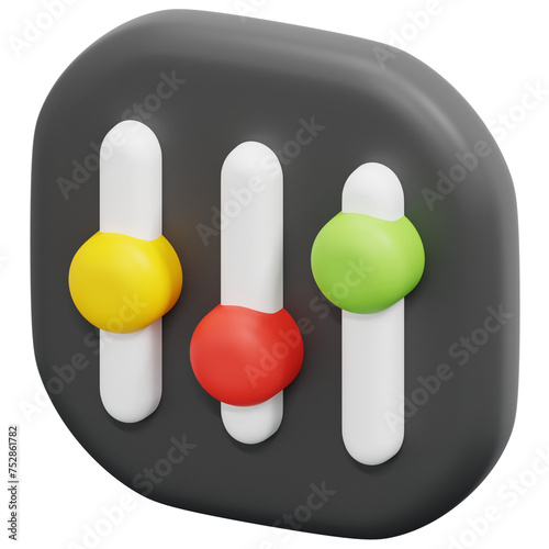 Tableau sur toile adjust 3d render icon illustration