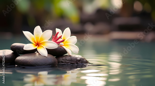 Zen background with flowers