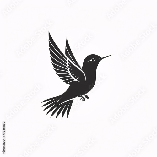 A minimalist, logo featuring a sleek and stylized bird against a white background awesome, professional, vector logo, simple, black and white  © Junaid