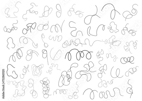 set of abstract swirly lines element