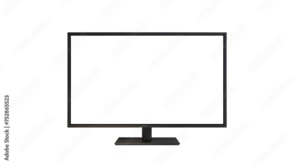 Blank white transparent screen smart TV on a white transparent background. Frame of television mockup. Blank white transparent screen smart TV on a white transparent background. Frame of television mockup.