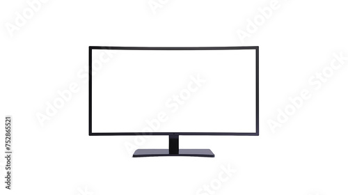 Blank white transparent screen smart TV on a white transparent background. Frame of television mockup.