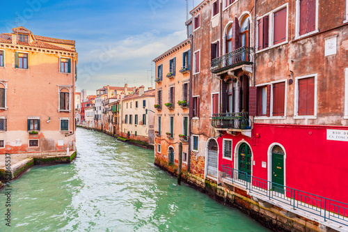 A typical canal representative of Venice, Veneto, Italy